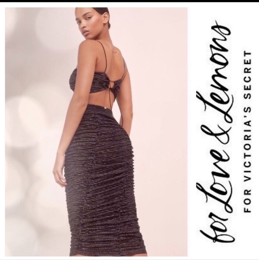 For love and lemons all that the glitters Midi skirt and top set size Medium